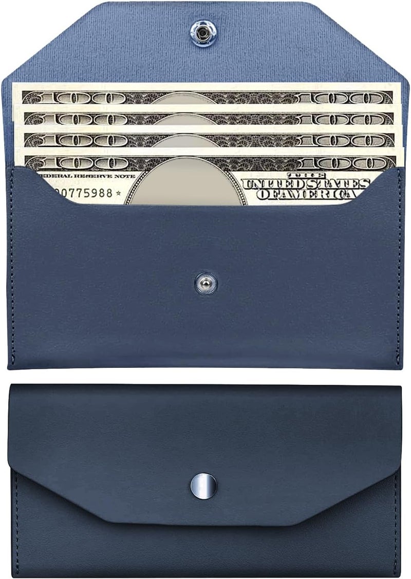 Nolcha Pu Leather Cash Envelope Wallet for Women - Reusable Cash Stuffing Wallet, Budgeting Companion (Dark-Blue) - Image 1